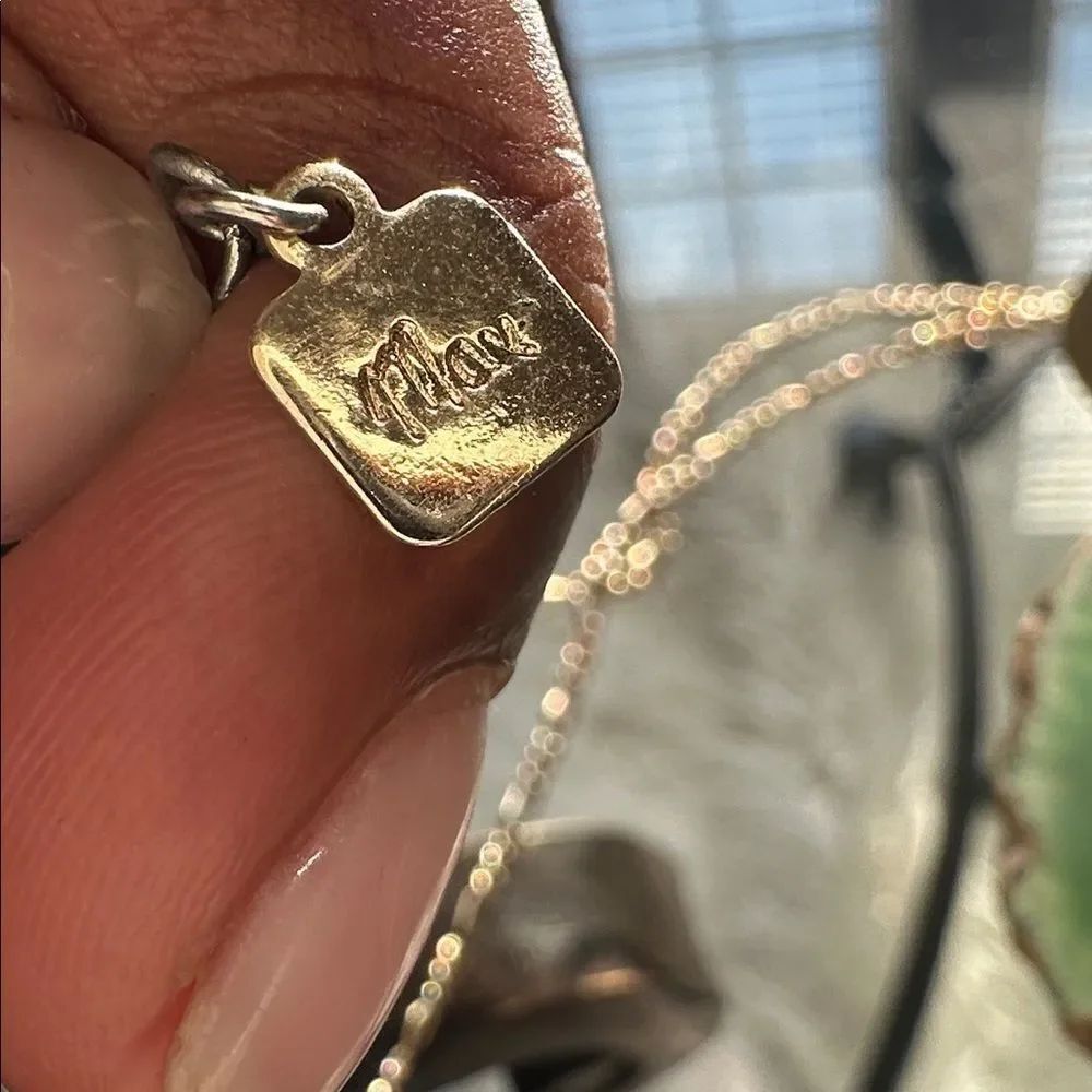 Max & Zoe Long Gold Agate Charm Necklace - Picture 5 of 8